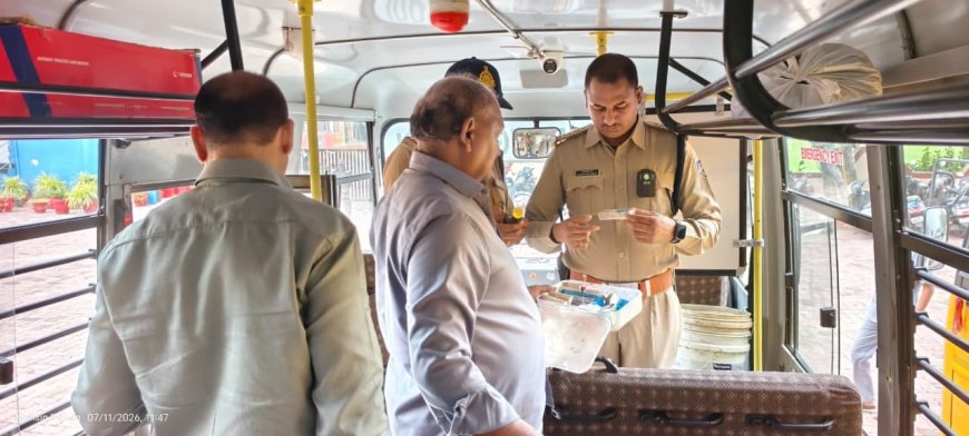 स्कूलों में सड़क सुरक्षा अभियान, 32 बसों का निरीक्षण कर विद्यार्थियों को किया जागरूक