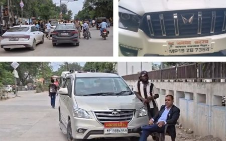 मैहर में यातायात नियमों पर सख्ती: हूटर, ब्लैक फिल्म और नेम प्लेट वाले वाहनों पर कार्रवाई