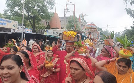 रायसेन में भव्य कलश यात्रा के साथ नौ दिवसीय श्रीराम कथा का शुभारंभ