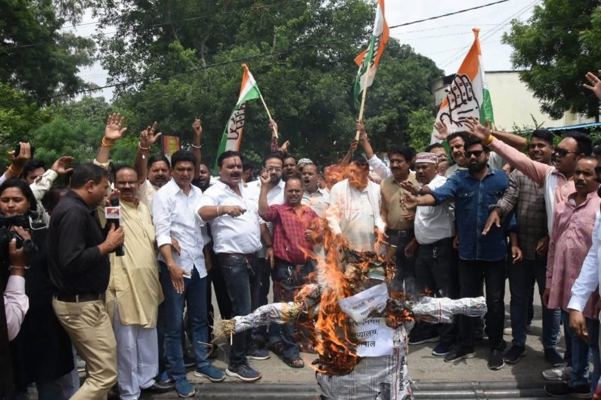 भोपाल में मास्टर प्लान को लेकर कांग्रेस का हल्लाबोल, नगर निगम मुख्यालय पर प्रदर्शन