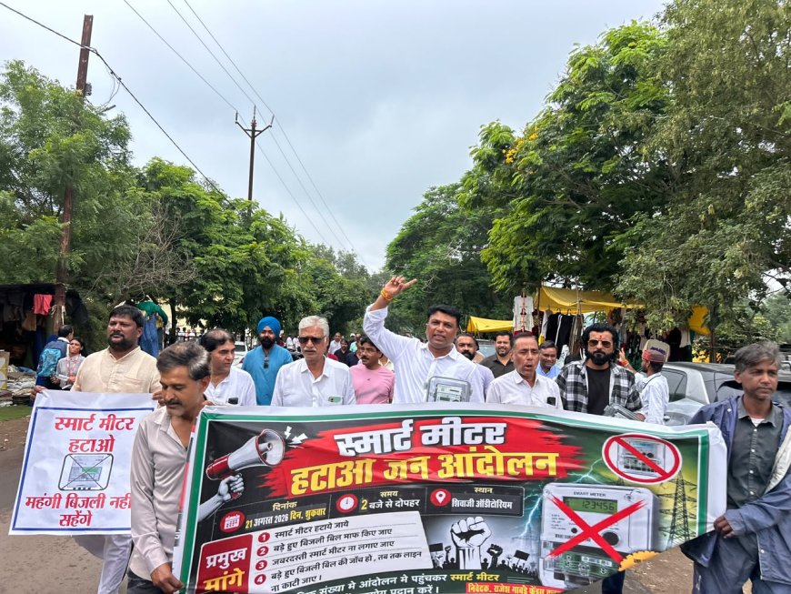स्मार्ट मीटर से बढ़े बिजली बिलों के विरोध में उपभोक्ताओं का प्रदर्शन, मीटर हटाने और बिल माफी की मांग