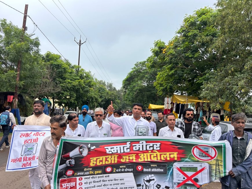 स्मार्ट मीटर से बढ़े बिजली बिलों के विरोध में उपभोक्ताओं का प्रदर्शन, मीटर हटाने और बिल माफी की मांग