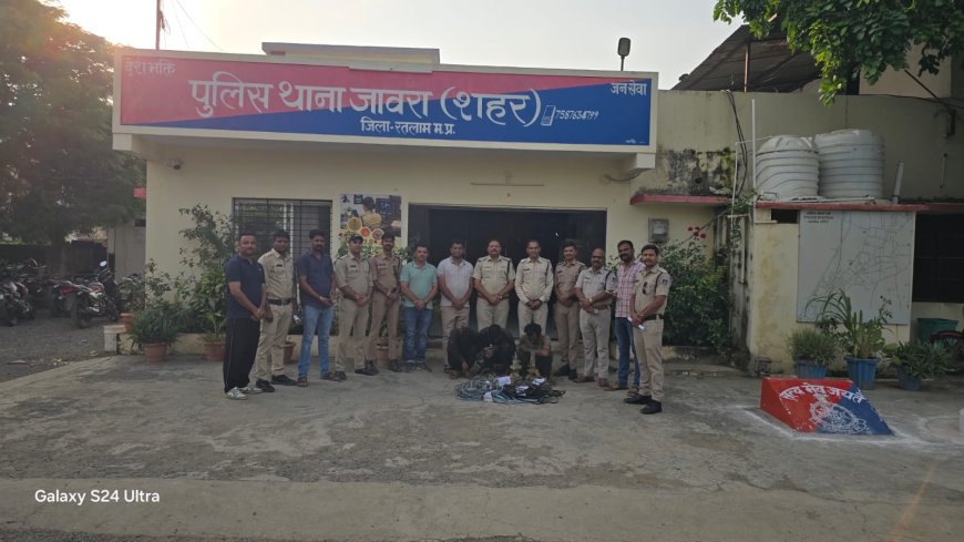 जावरा पुलिस को बड़ी सफलता, 55 हजार रुपये की चोरी की मोटर व केबल बरामद, तीन आरोपी गिरफ्तार