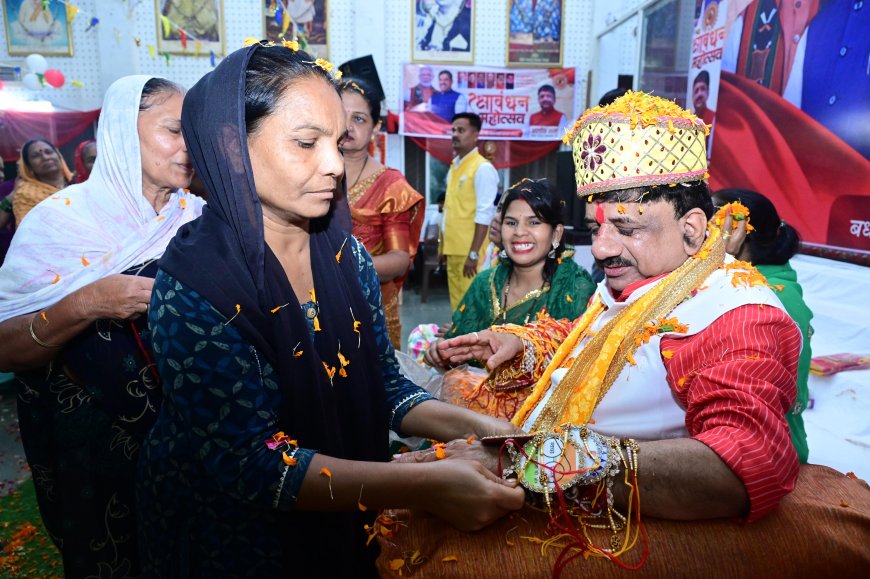 रक्षाबंधन पर सांसद आलोक शर्मा को बहनों ने बांधी जनकल्याणकारी योजनाओं वाली राखी