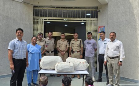 गांधीनगर में 22 किलो गांजे के साथ पिता-पुत्री समेत तीन तस्कर धराए