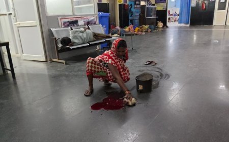 मैहर सिविल अस्पताल में फर्श पर प्रसव, परिजनों ने खुद की सफाई, दावों की खुली पोल