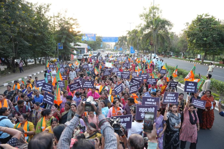 भाजपा महिला मोर्चा जिला भोपाल ने कांग्रेस कार्यालय के समक्ष राहुल गांधी का पुतला जलाकर किया विरोध प्रदर्शन*