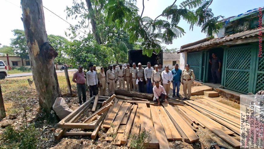 जमन्या में दो घरों से 42 नग सागौन की लकड़ी जब्त, दो लोगों पर वन अपराध दर्ज